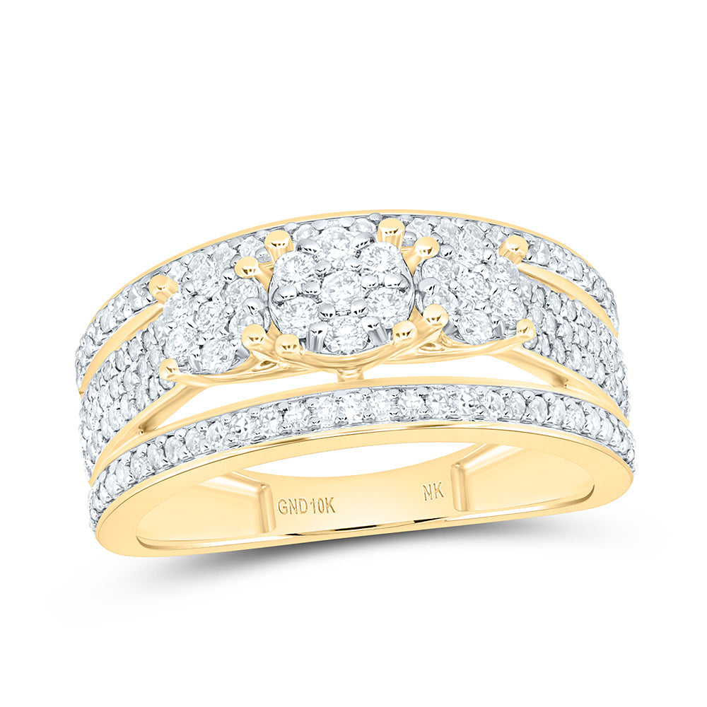 3/4CTW-NAT DIA NK FASHION ROUND RING Daisy Joyeria