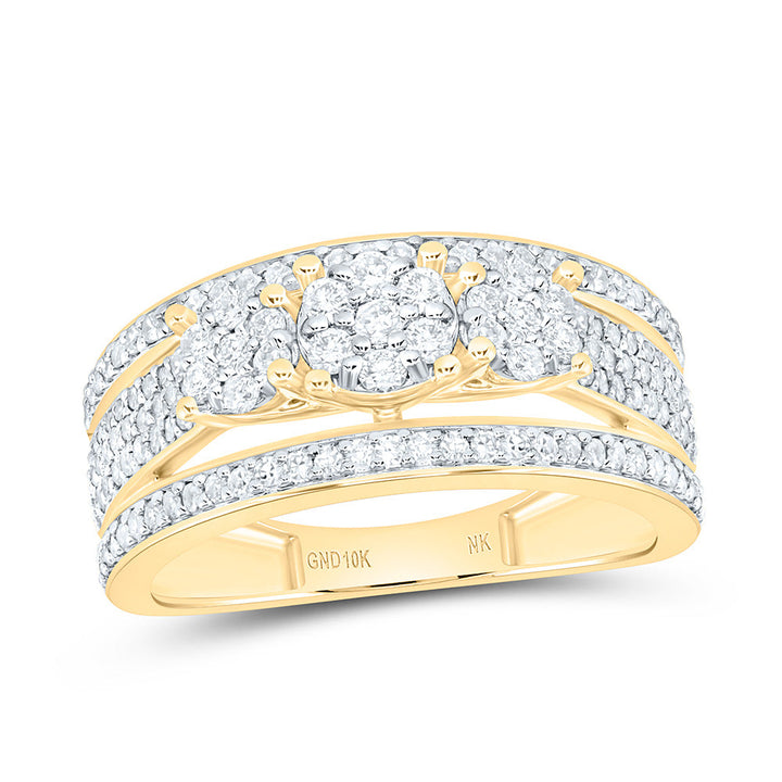 3/4CTW-NAT DIA NK FASHION ROUND RING Daisy Joyeria