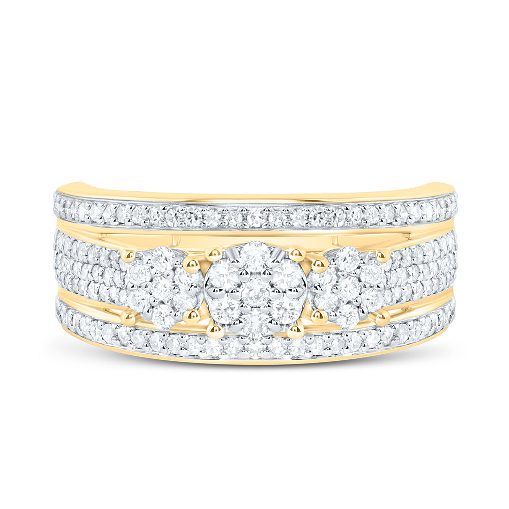 3/4CTW-NAT DIA NK FASHION ROUND RING Daisy Joyeria