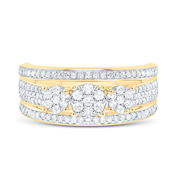 3/4CTW-NAT DIA NK FASHION ROUND RING Daisy Joyeria