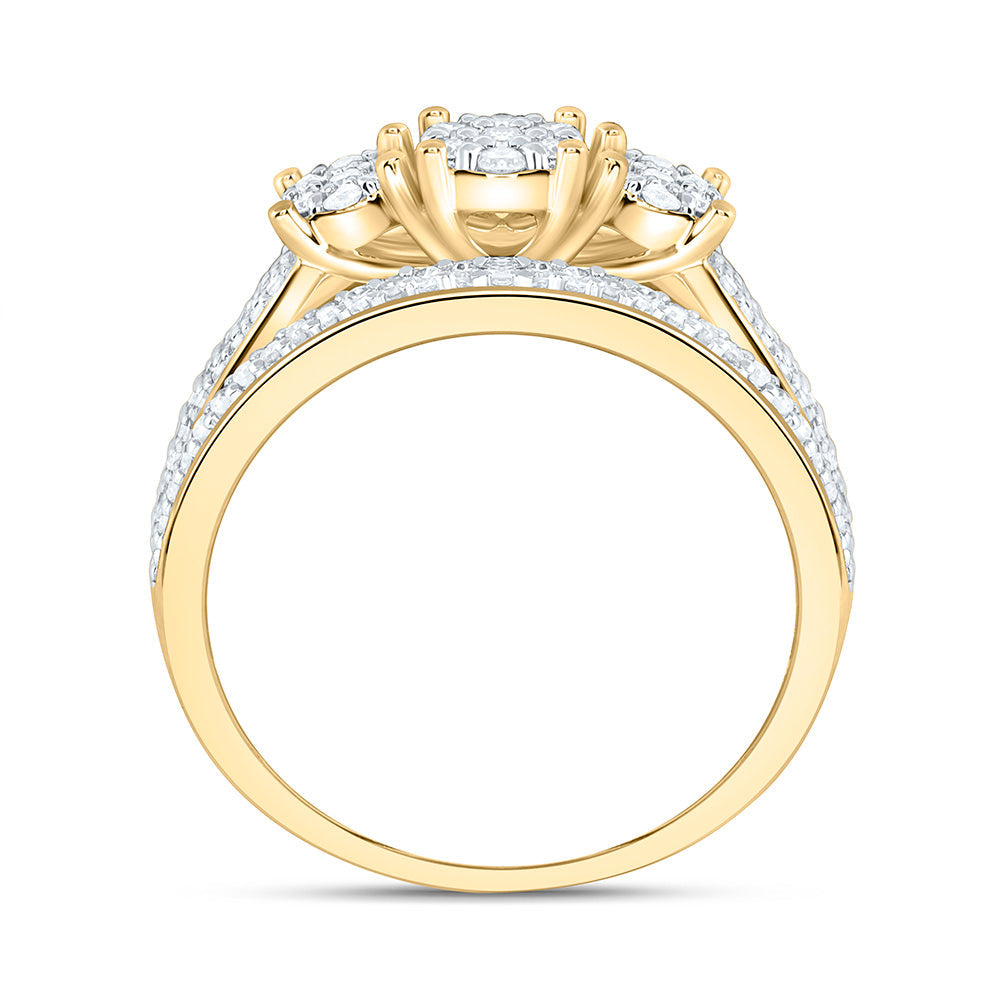 3/4CTW-NAT DIA NK FASHION ROUND RING Daisy Joyeria