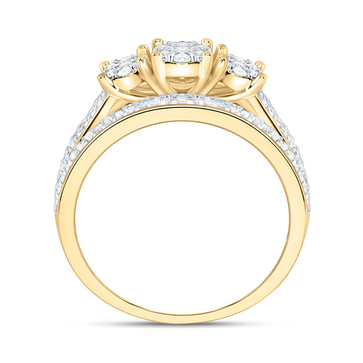 3/4CTW-NAT DIA NK FASHION ROUND RING Daisy Joyeria