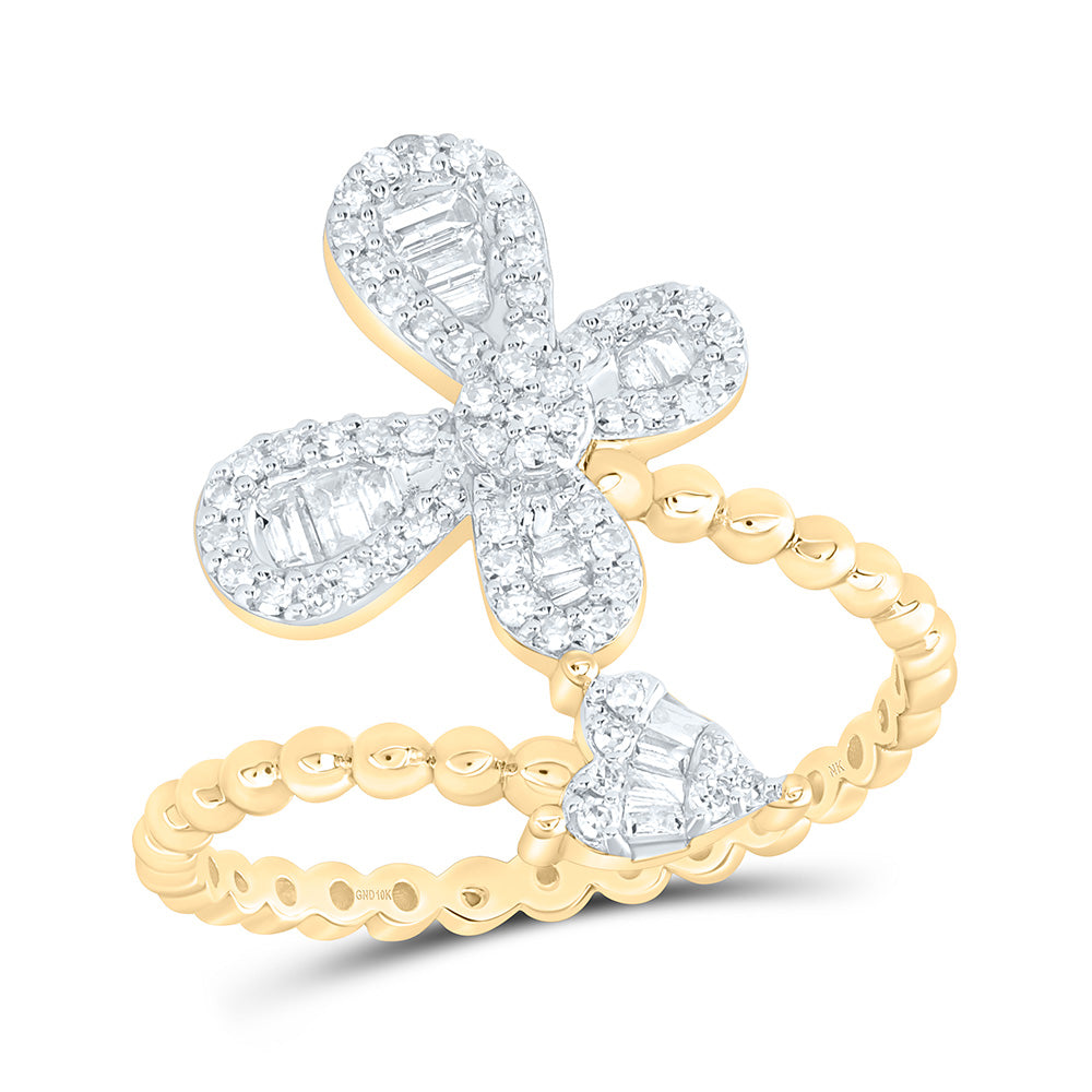 1/3CTW-NAT DIA NK FASHION HEART BUTTERFLY RING Daisy Joyeria