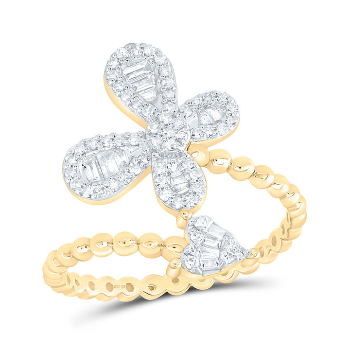 1/3CTW-NAT DIA NK FASHION HEART BUTTERFLY RING Daisy Joyeria