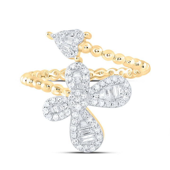 1/3CTW-NAT DIA NK FASHION HEART BUTTERFLY RING Daisy Joyeria