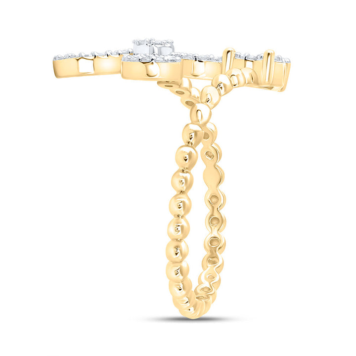 1/3CTW-NAT DIA NK FASHION HEART BUTTERFLY RING Daisy Joyeria