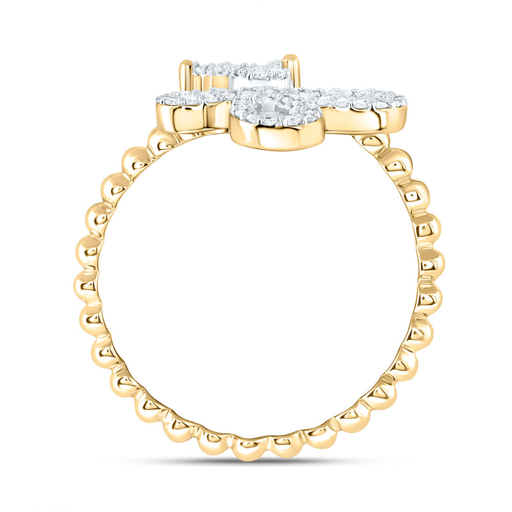 1/3CTW-NAT DIA NK FASHION HEART BUTTERFLY RING Daisy Joyeria