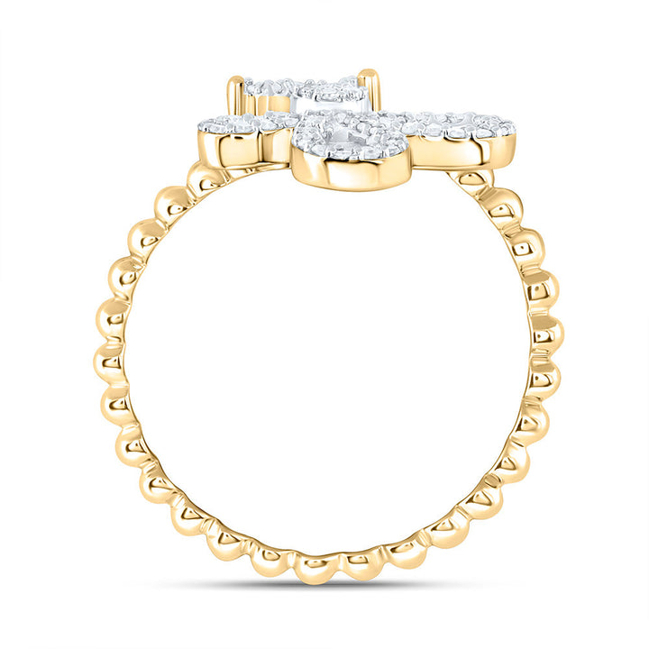 1/3CTW-NAT DIA NK FASHION HEART BUTTERFLY RING Daisy Joyeria