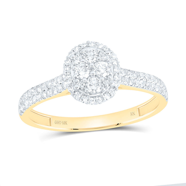 1/2CTW-NAT DIA NK FASHION OVAL RING Daisy Joyeria
