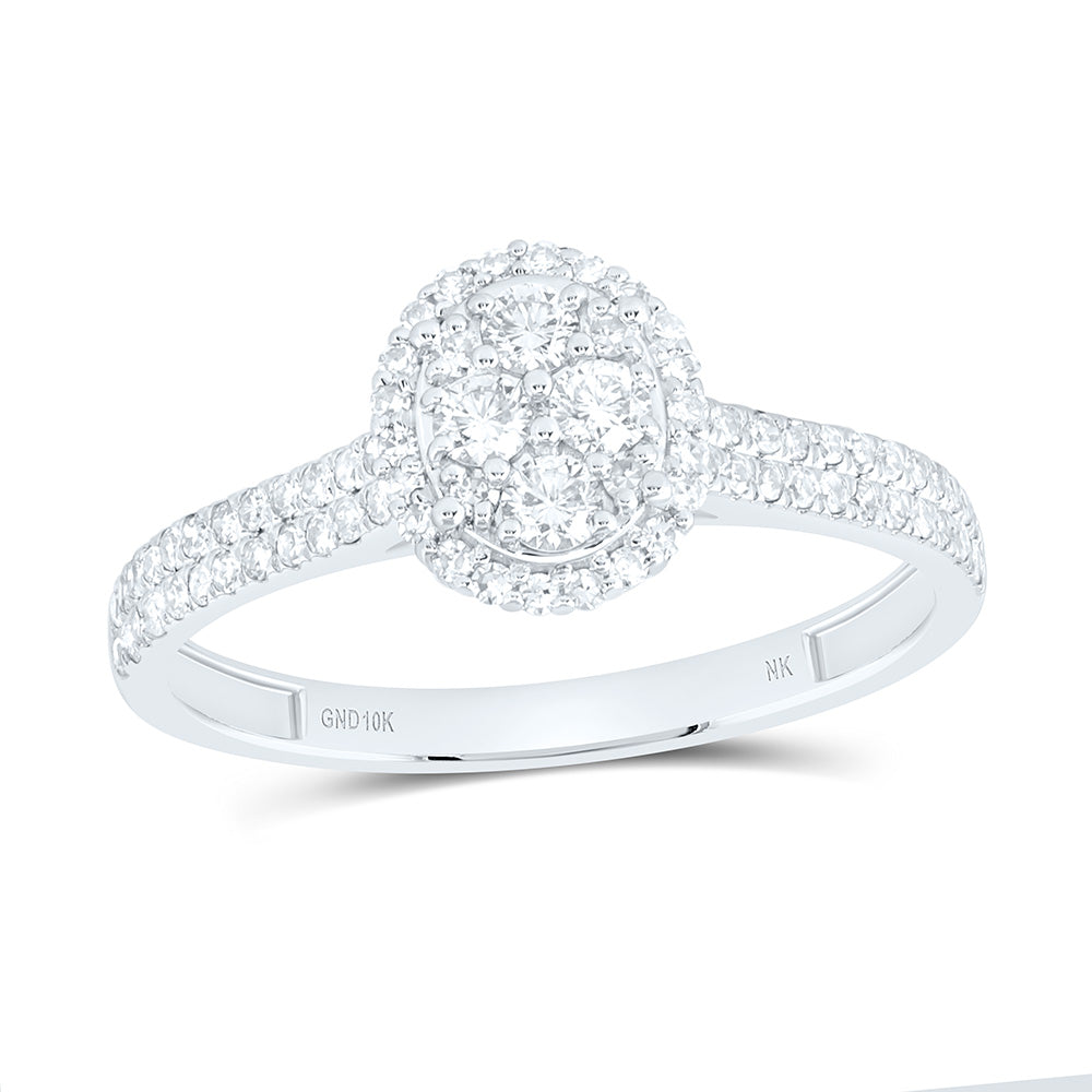 1/2CTW-NAT DIA NK FASHION OVAL RING Daisy Joyeria