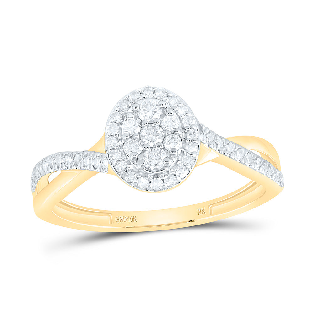 1/3CTW-NAT DIA NK FASHION OVAL RING Daisy Joyeria