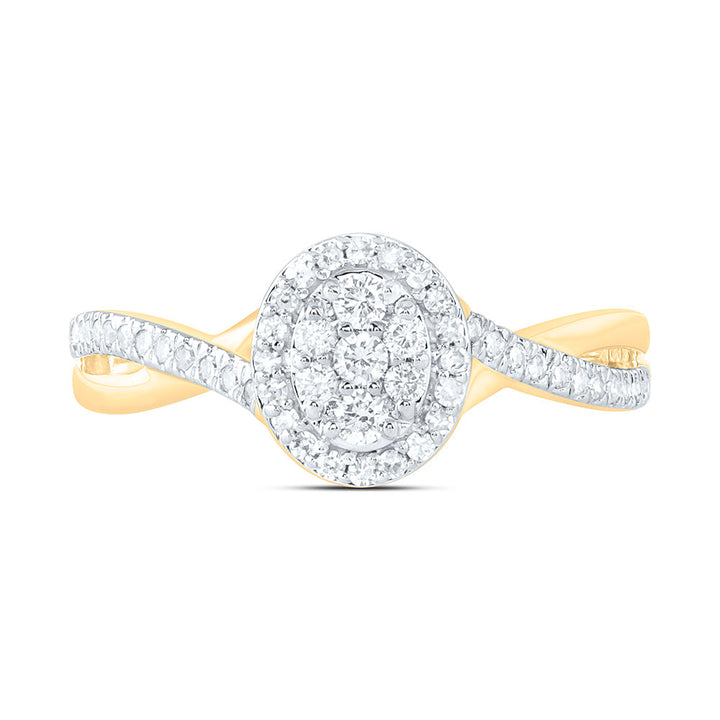 1/3CTW-NAT DIA NK FASHION OVAL RING Daisy Joyeria