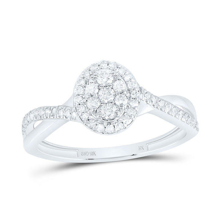 1/3CTW-NAT DIA NK FASHION OVAL RING Daisy Joyeria