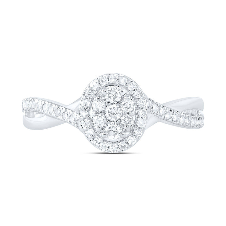 1/3CTW-NAT DIA NK FASHION OVAL RING Daisy Joyeria