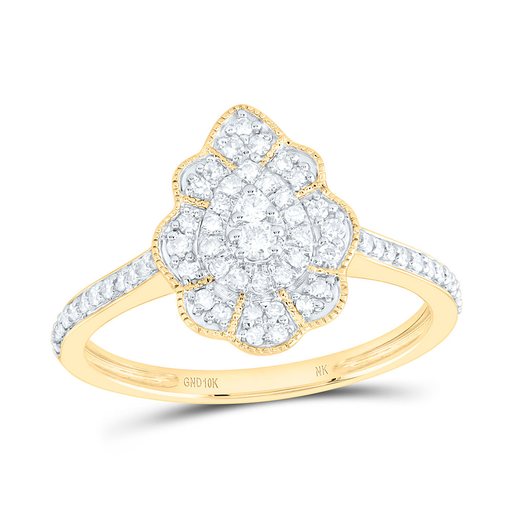 1/3CTW-NAT DIA NK FASHION PEAR RING Daisy Joyeria