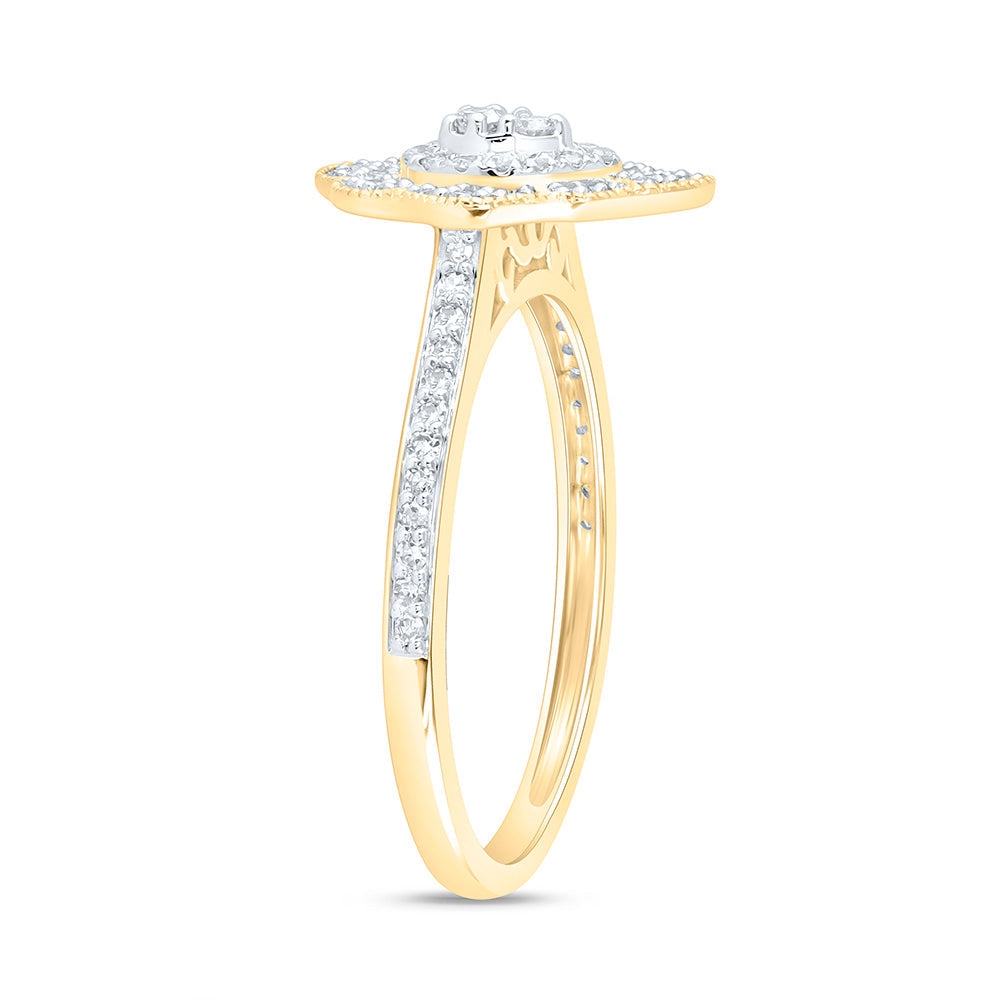 1/3CTW-NAT DIA NK FASHION PEAR RING Daisy Joyeria