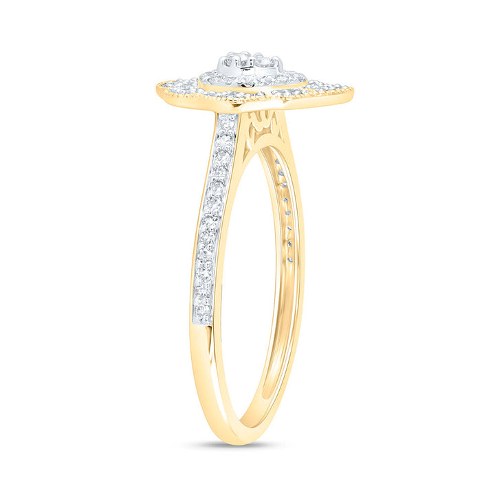 1/3CTW-NAT DIA NK FASHION PEAR RING Daisy Joyeria
