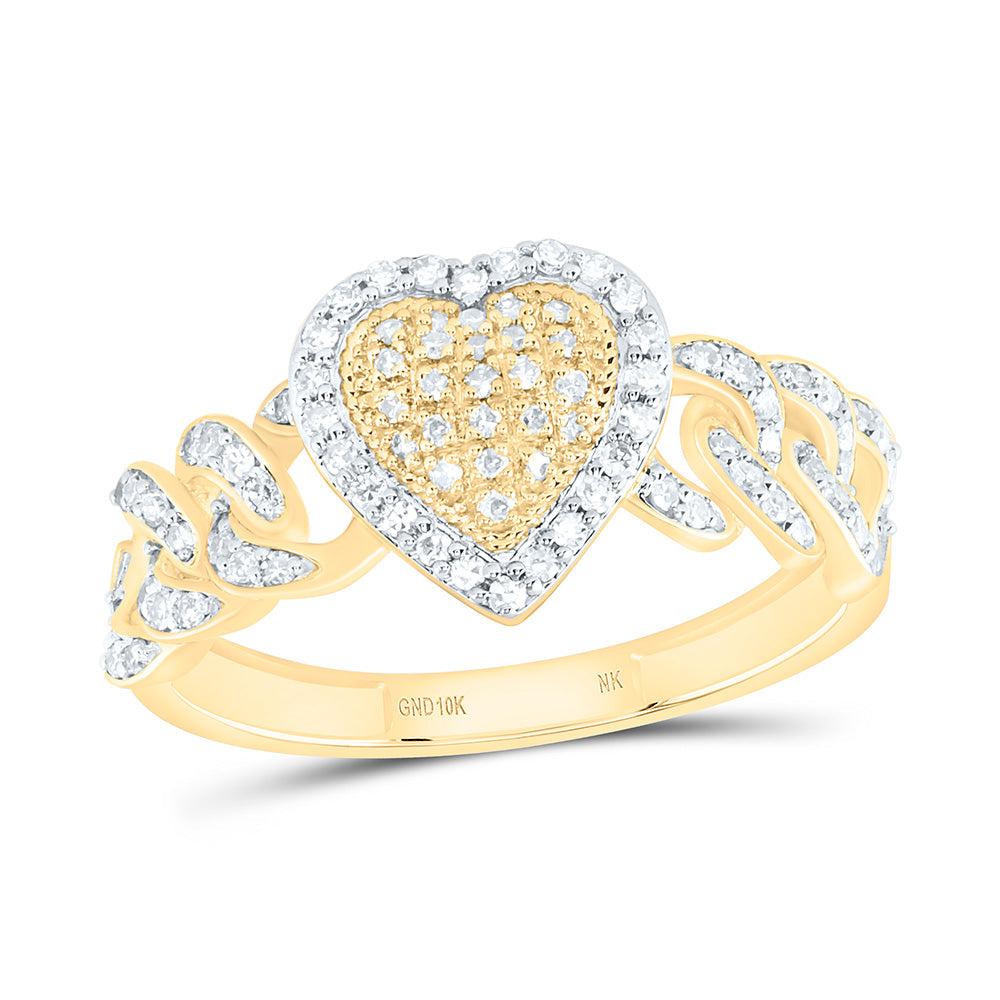 1/3CTW-NAT DIA NK FASHION CUBAN HEART RING Daisy Joyeria