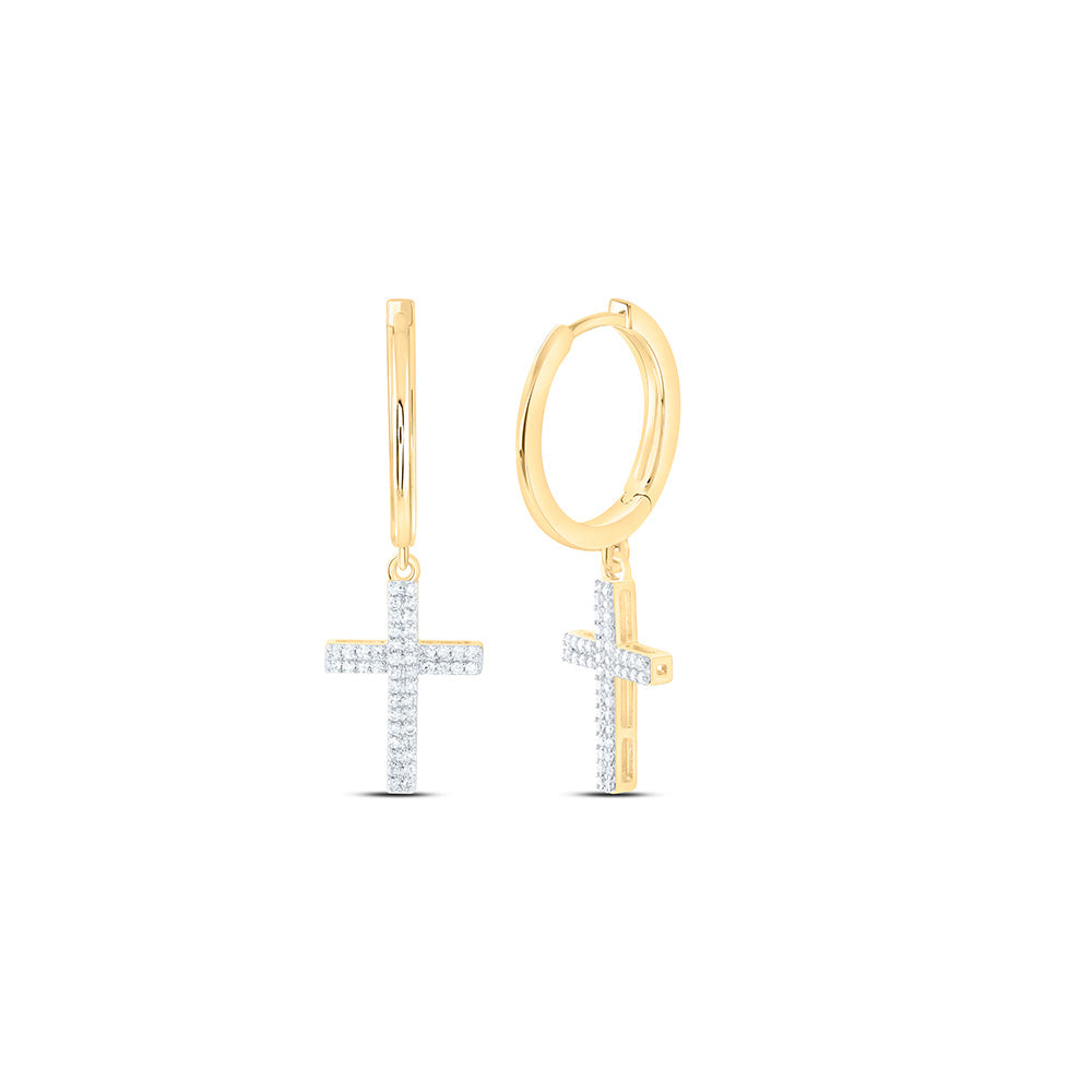 1/3CTW-NAT DIA NK CROSS DANGLING EARRING Daisy Joyeria