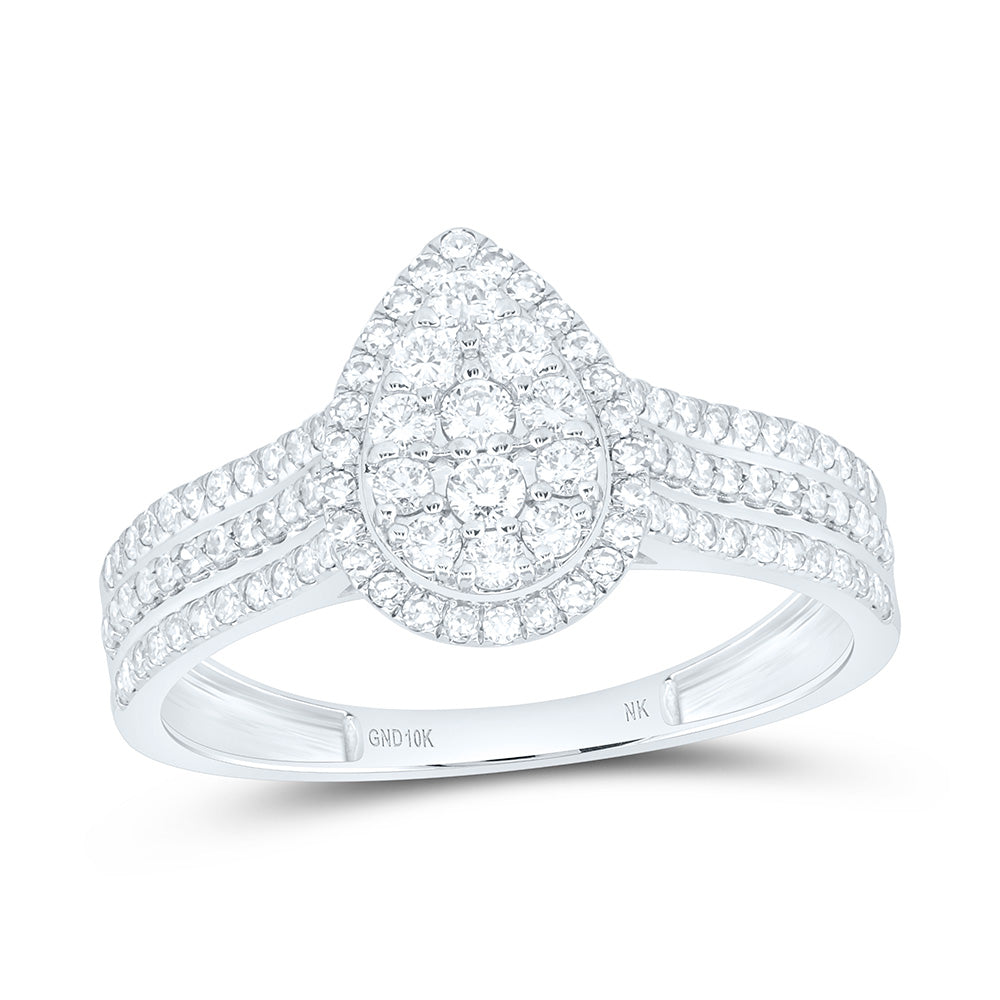 5/8CTW-NAT DIA NK FASHION PEAR RING Daisy Joyeria