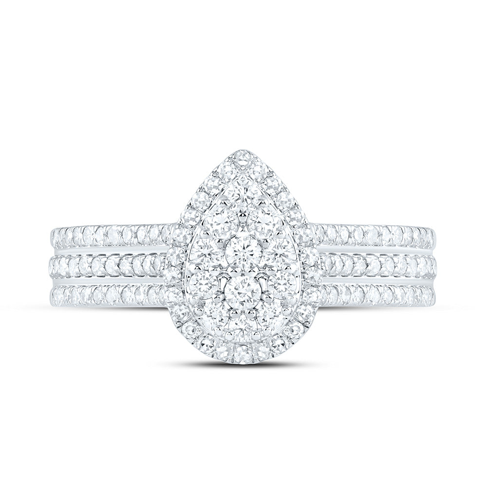 5/8CTW-NAT DIA NK FASHION PEAR RING Daisy Joyeria