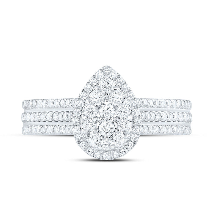 5/8CTW-NAT DIA NK FASHION PEAR RING Daisy Joyeria