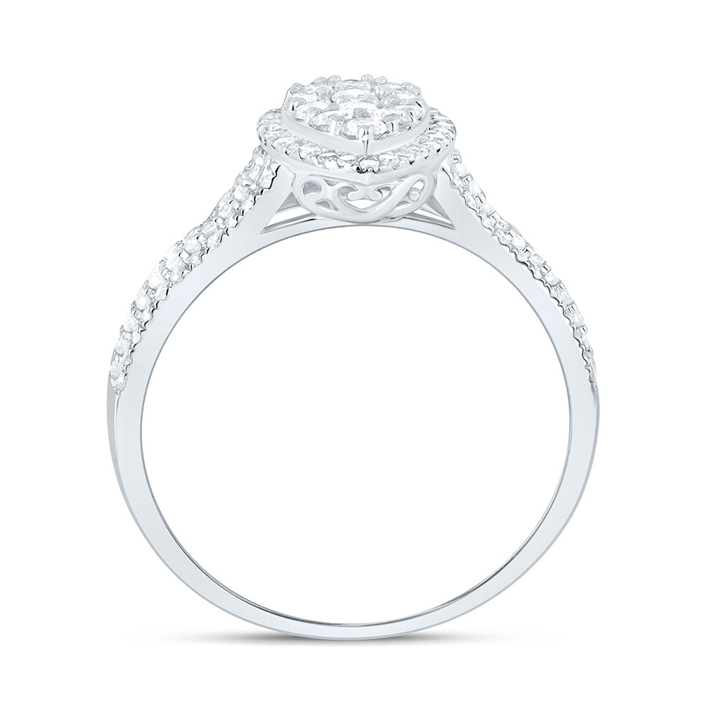 5/8CTW-NAT DIA NK FASHION PEAR RING Daisy Joyeria