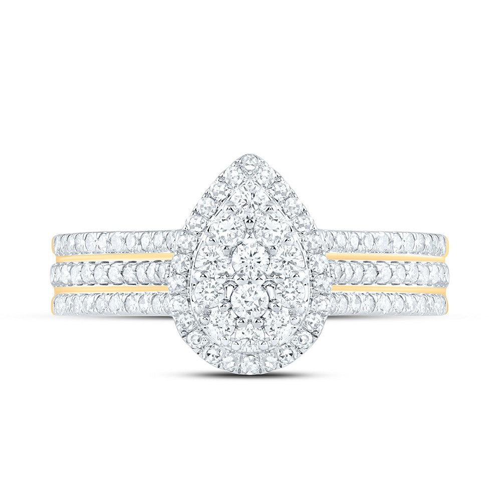 5/8CTW-NAT DIA NK FASHION PEAR RING Daisy Joyeria