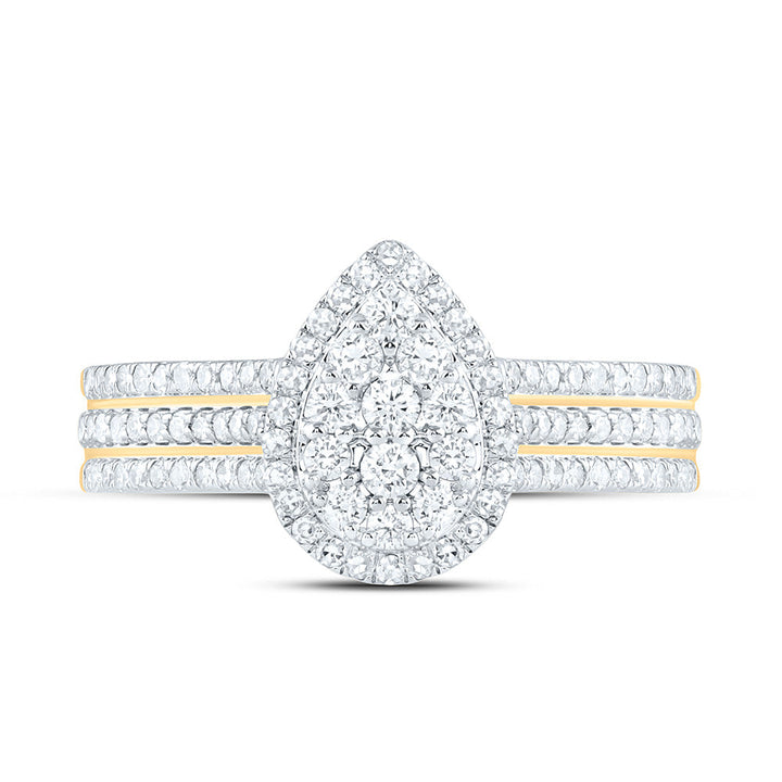 5/8CTW-NAT DIA NK FASHION PEAR RING Daisy Joyeria