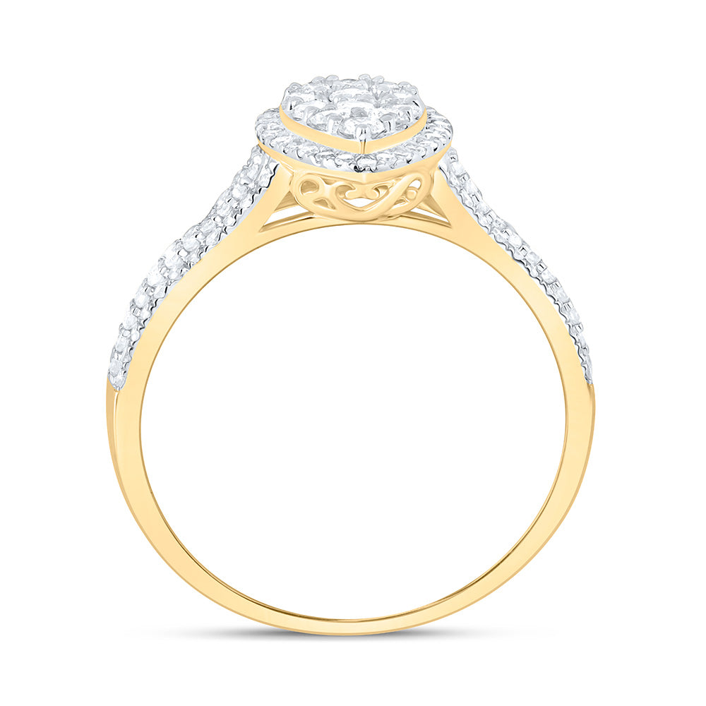 5/8CTW-NAT DIA NK FASHION PEAR RING Daisy Joyeria