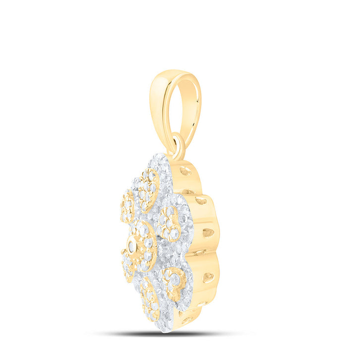 3/8CTW-NAT DIA NK FASHION HEART PEAR FLOWER PENDANT Daisy Joyeria