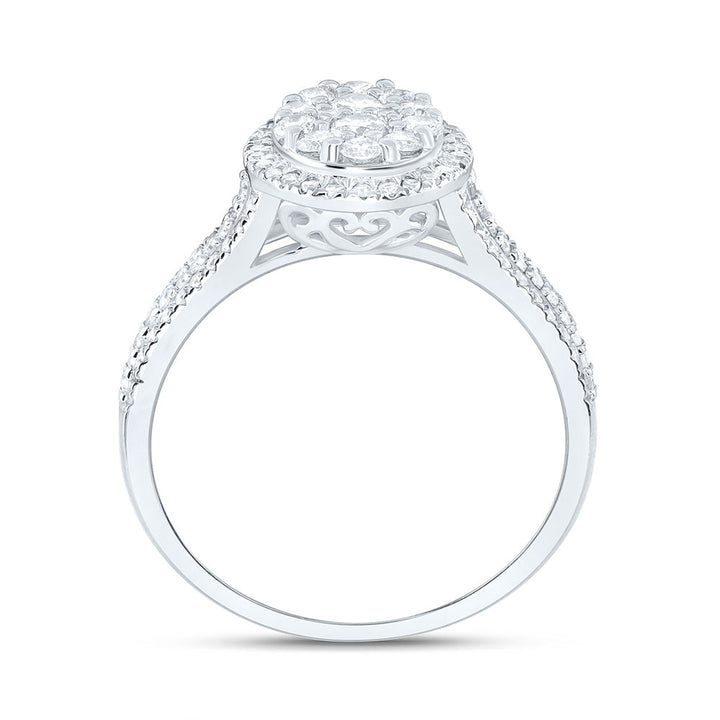 3/4CTW-NAT DIA NK FASHION OVAL RING Daisy Joyeria