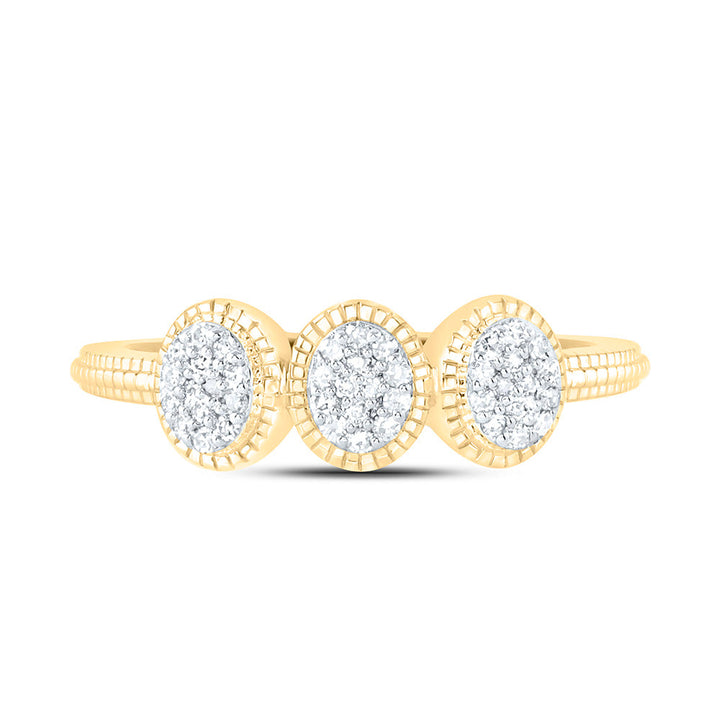 1/6CTW-NAT DIA NK FASHION OVAL RING Daisy Joyeria