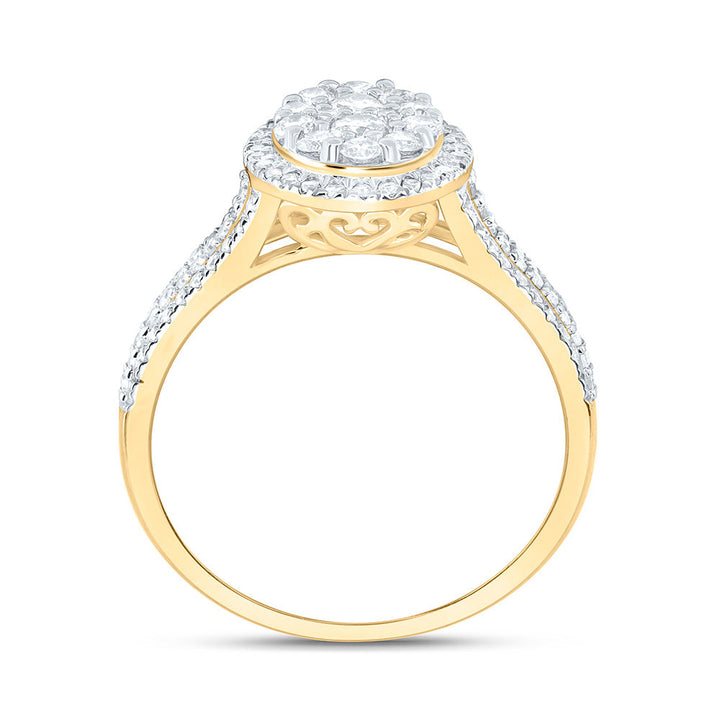 3/4CTW-NAT DIA NK FASHION OVAL RING Daisy Joyeria