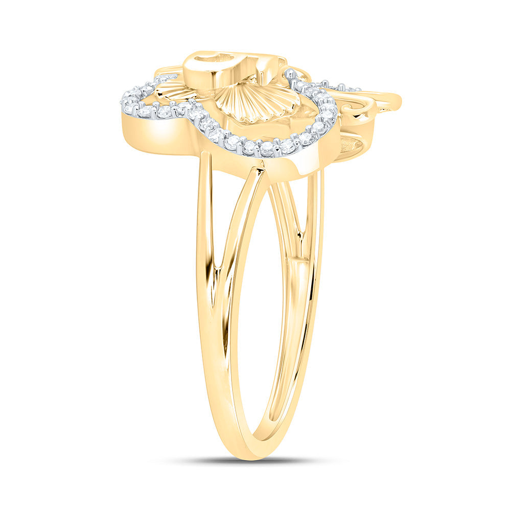 1/6CTW-NAT DIA NK FASHION  BUTTERFLY RING Daisy Joyeria