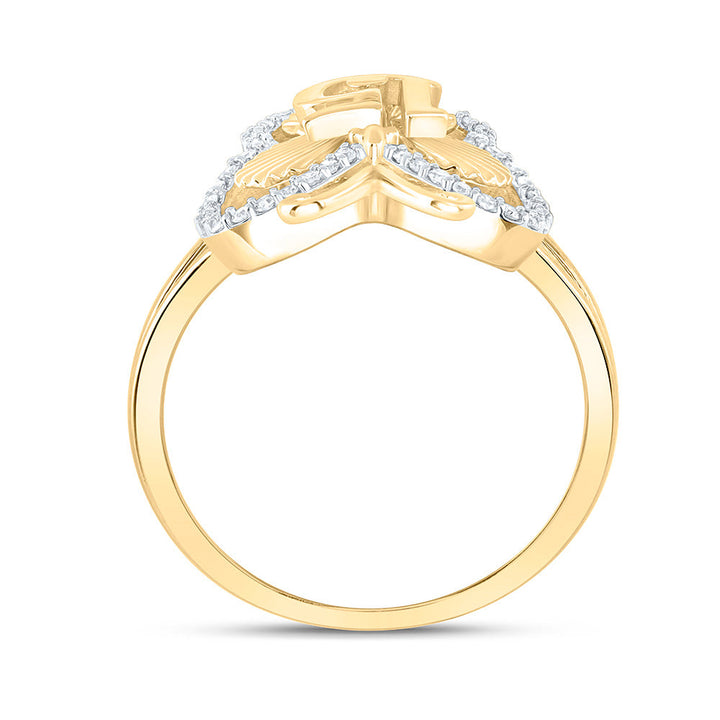 1/6CTW-NAT DIA NK FASHION  BUTTERFLY RING Daisy Joyeria