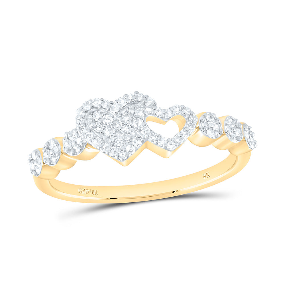 1/4CTW-NAT DIA NK FASHION HEART RING Daisy Joyeria