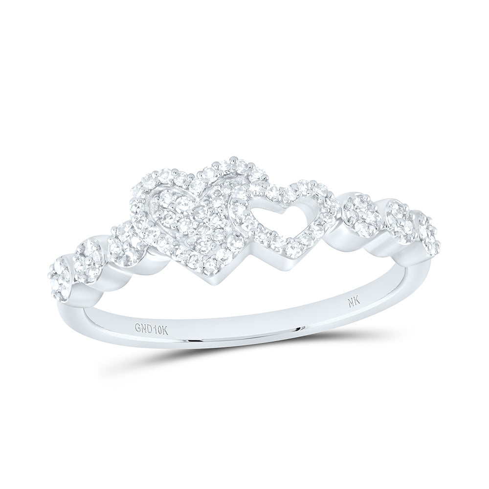 1/4CTW-NAT DIA NK FASHION HEART RING Daisy Joyeria