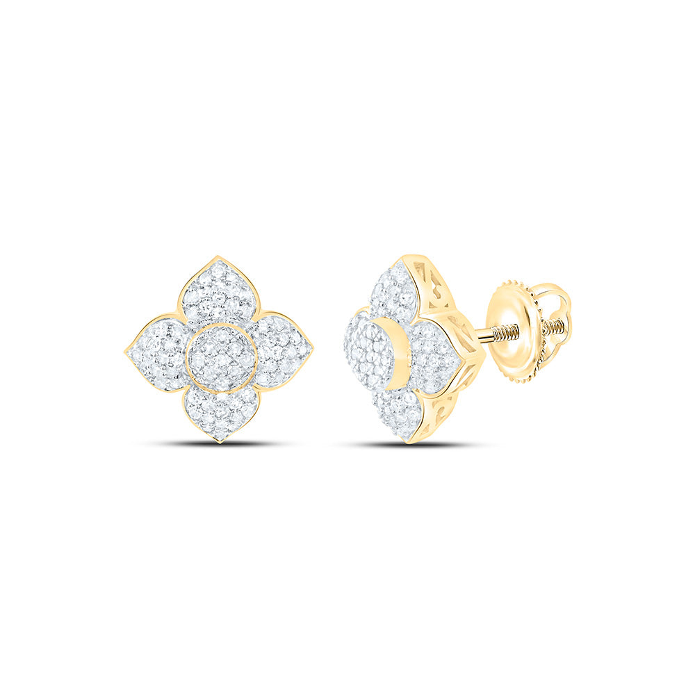 3/8CTW-NAT DIA NK FASHION FLOWER EARRING Daisy Joyeria