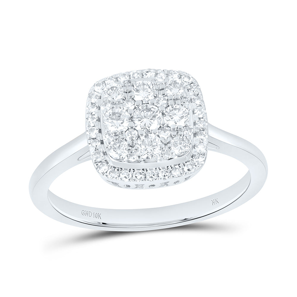 1/2CTW-NAT DIA NK FASHION CUSHION RING Daisy Joyeria