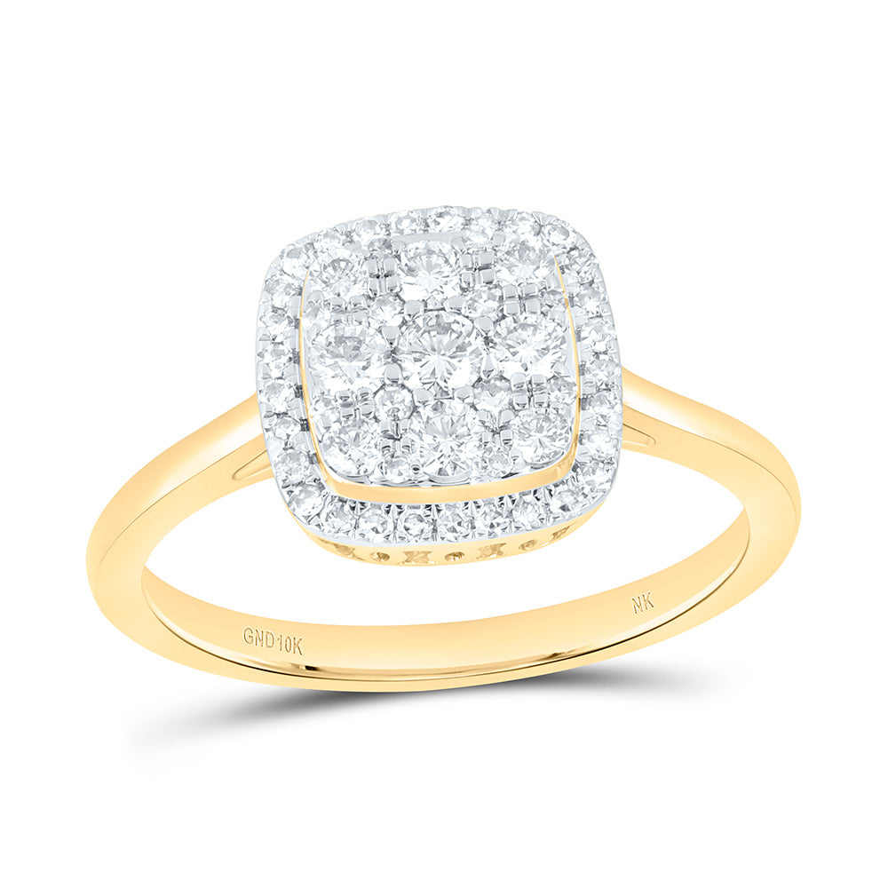 1/2CTW-NAT DIA NK FASHION CUSHION RING Daisy Joyeria