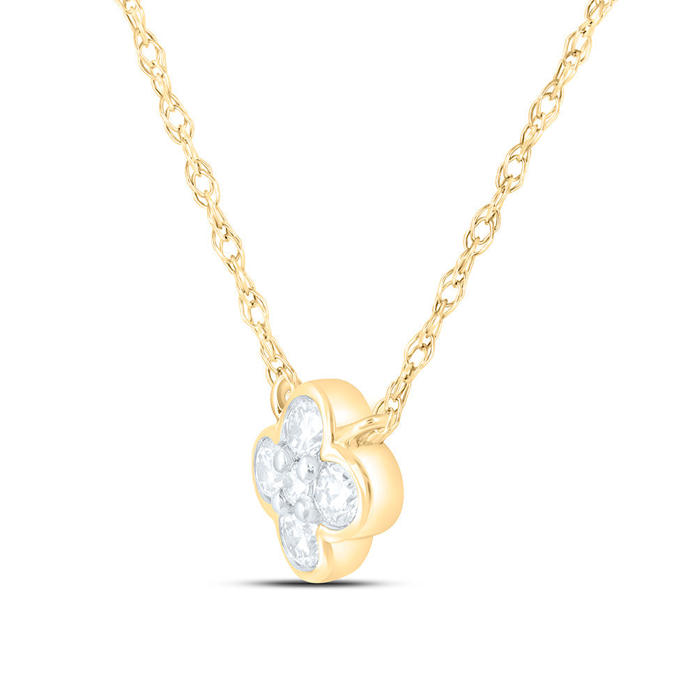 1/6CTW-NAT DIA NK FASHION CLOVER NECKLACE (17 INCH) Daisy Joyeria