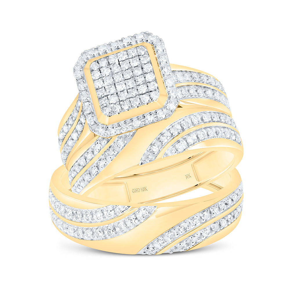 5/8CTW-NAT DIA NK FASHION ASSCHER TRIO SET Daisy Joyeria