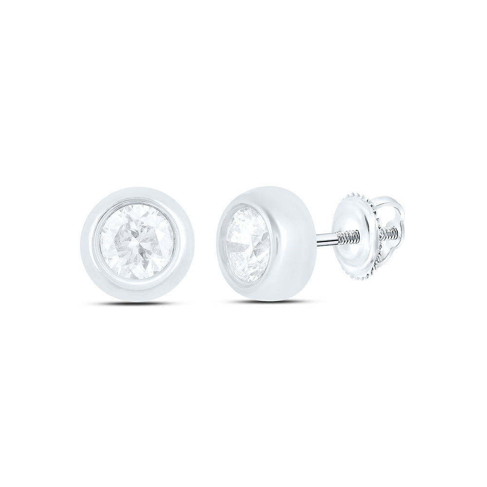 1/6CTW-NAT DIA NK GIFT ROUND EARRING Daisy Joyeria