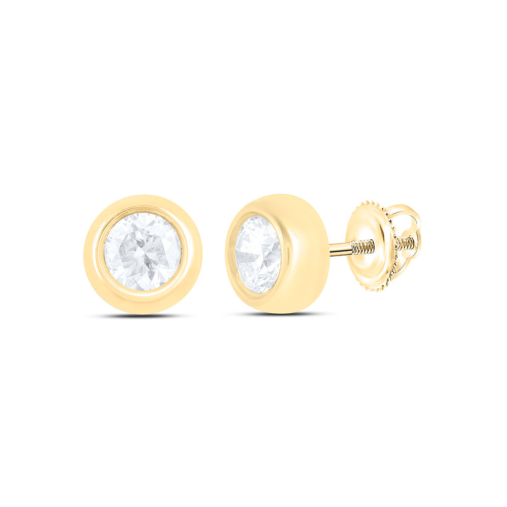 1/6CTW-NAT DIA NK GIFT ROUND EARRING Daisy Joyeria