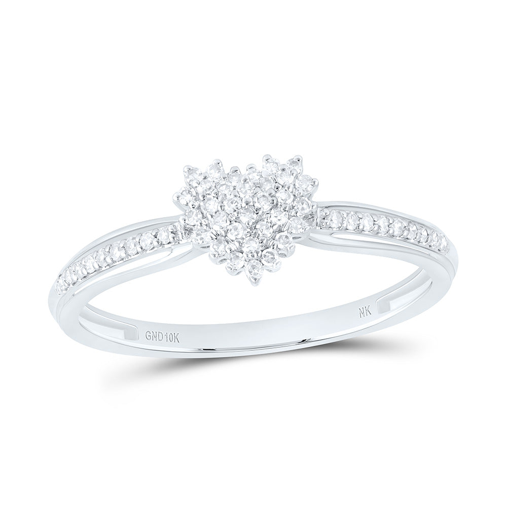 1/6CTW-NAT DIA NK FASHION HEART RING Daisy Joyeria