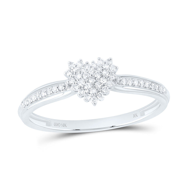 1/6CTW-NAT DIA NK FASHION HEART RING Daisy Joyeria