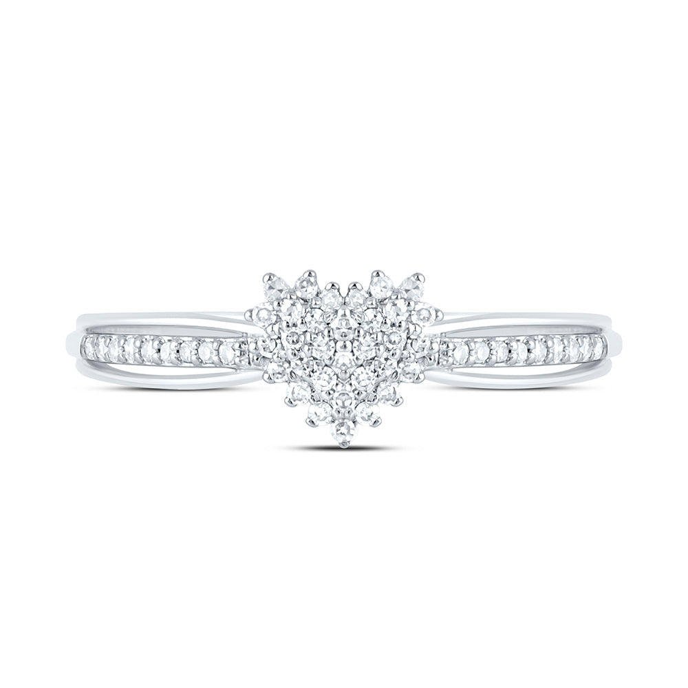 1/6CTW-NAT DIA NK FASHION HEART RING Daisy Joyeria
