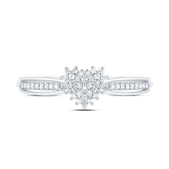 1/6CTW-NAT DIA NK FASHION HEART RING Daisy Joyeria