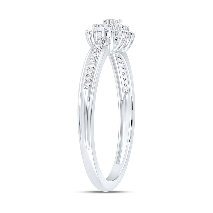 1/6CTW-NAT DIA NK FASHION HEART RING Daisy Joyeria